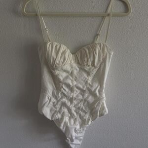 Zara Cream Bustier Bodysuit with Sculpted Cups
